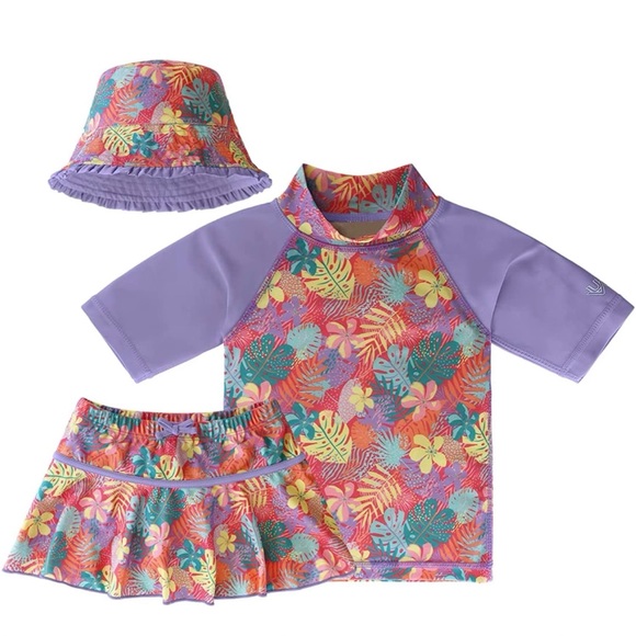 UV Skinz kids 3 pcs UPGo 50+ swimwear set with reversible hat - Picture 1 of 2